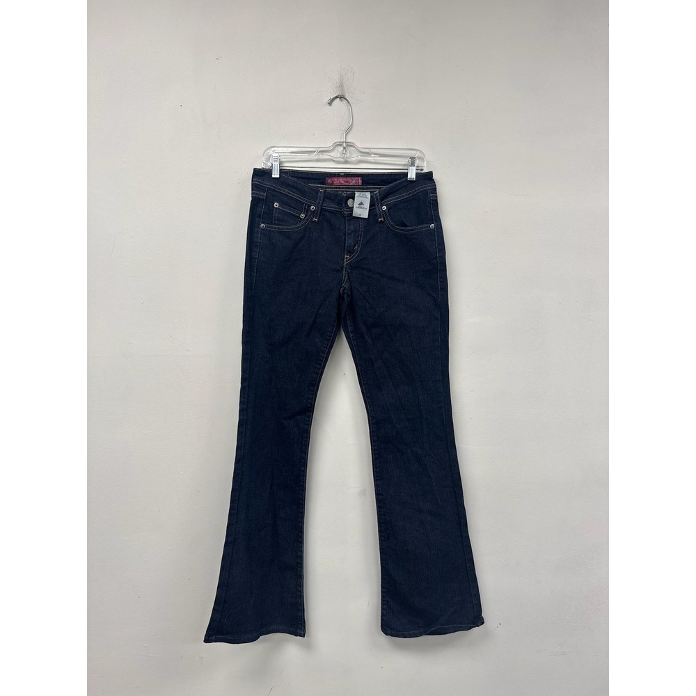 Levis 518 Superlow Jeans Juniors 7L‎ 29" Blue Dark Wash Low Rise Bootcut Denim